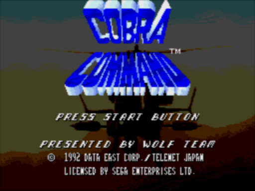 Cobra Command title screen for Sega Mega CD